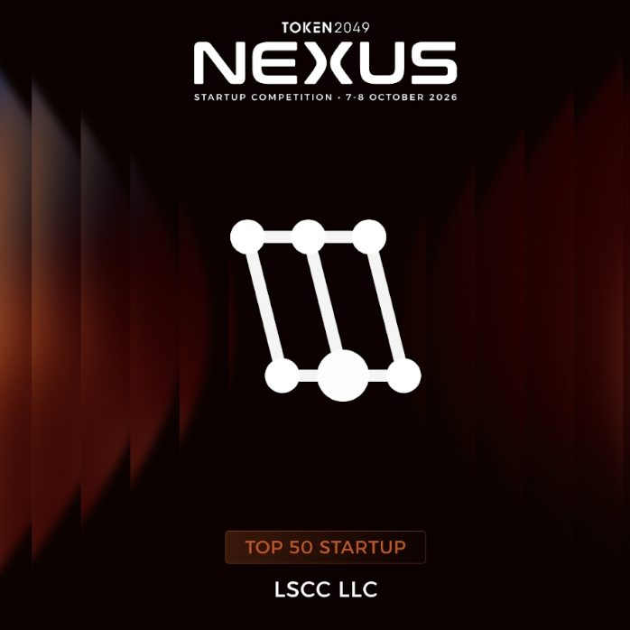 NEXUS Top 50 startup card: TOKEN2049 NEXUS Startup Competition, 7-8 October 2026, LSCC LLC